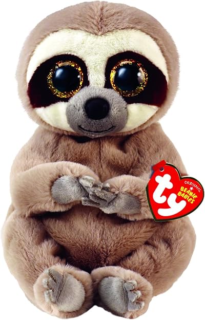 TY Silas Grey Sloth Beanie Baby 15 cm Plush Collectible Toy