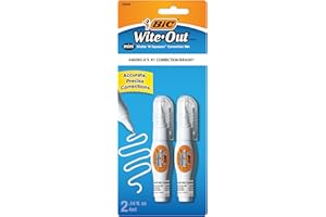 BIC Wite-Out Brand Mini Shake 'n Squeeze Correction Pen, 4ml, White, 2-Count