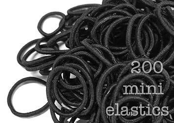 200 Mini Hair Elastics Small Hair Ties Black Amazon In Beauty