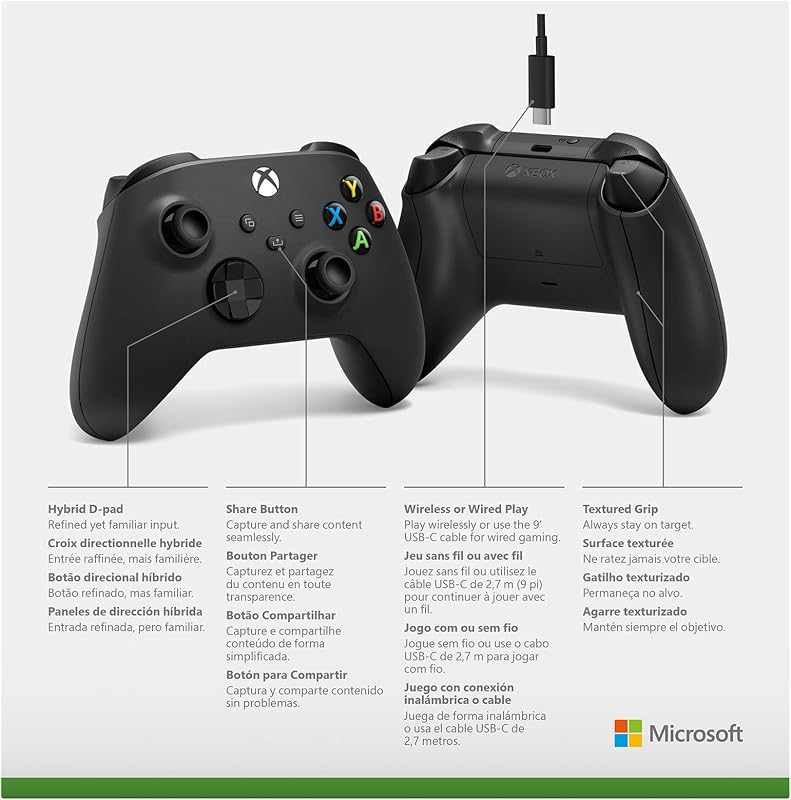Wireless Controller - Carbon Black - cavo USB-C