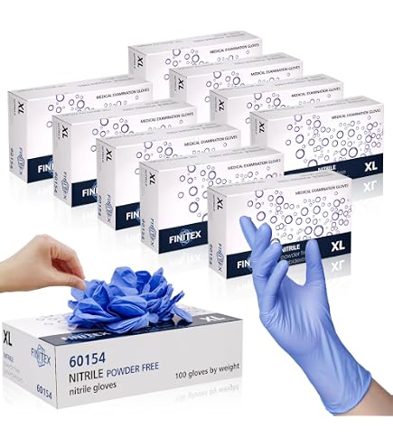 Amazon.com: Halyard Aquasoft Blue Nitrile Exam Gloves, Large 43935