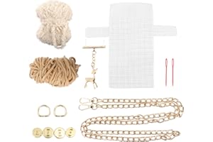 ABOOFAN 1 Set DIY Cross Stitch Purse Needlepoint Kits for Beginners Make a Cute Crossbody Purse Cross Stitch Kits for Kids and Adults Khaki