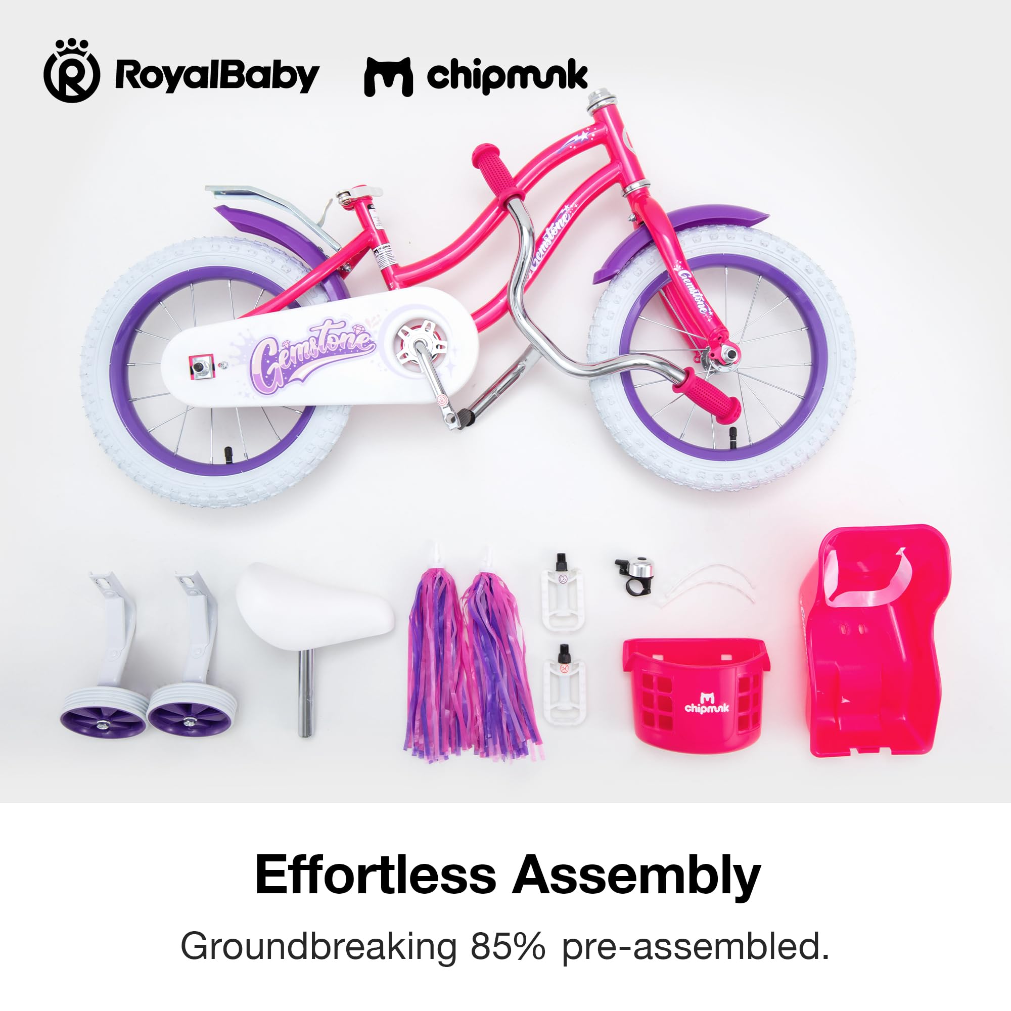 RoyalBaby Chipmunk Kids Bike Toddlers 12 14 16 18 Inch Wheel Bicycle Beginners Boys and Girls, Multiple Color Options