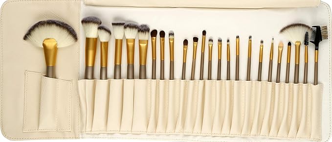 Foolzy Brush Book ! Makeup Brush Collection (24 Pcs Premium Off White)