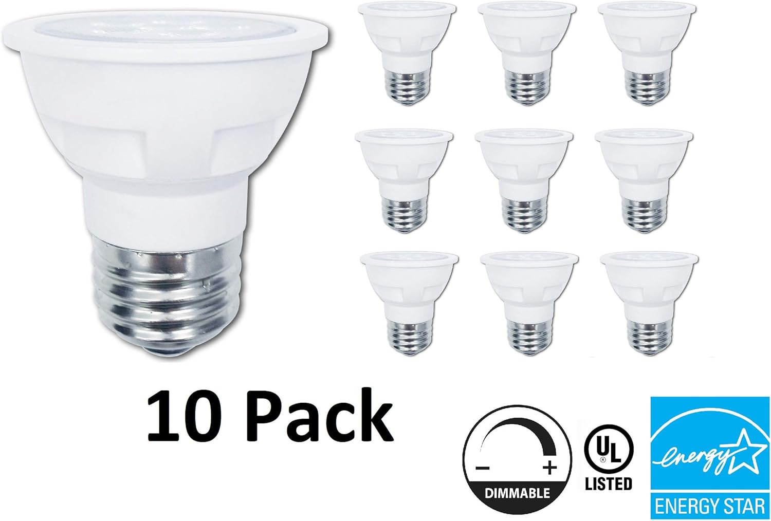 QPLUS PAR16 LED Light Bulbs, Dimmable Short Neck Flood Lights / Spot
