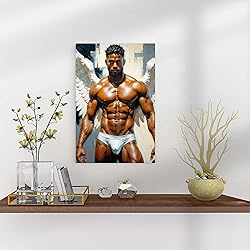 HMLZSJ Nude Muscle Male Torso Portrait Art Gay