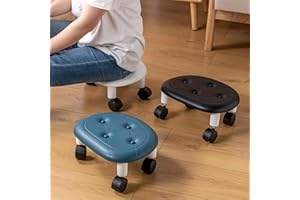 KitchLife Mobile Low Rolling Stool with 360° Swivel Wheels, 1 Pack, Air Force Blue - Comfortable, Heavy-Duty, Ideal for Cleaning Baseboards, Packing, and Play, Nail Technicians