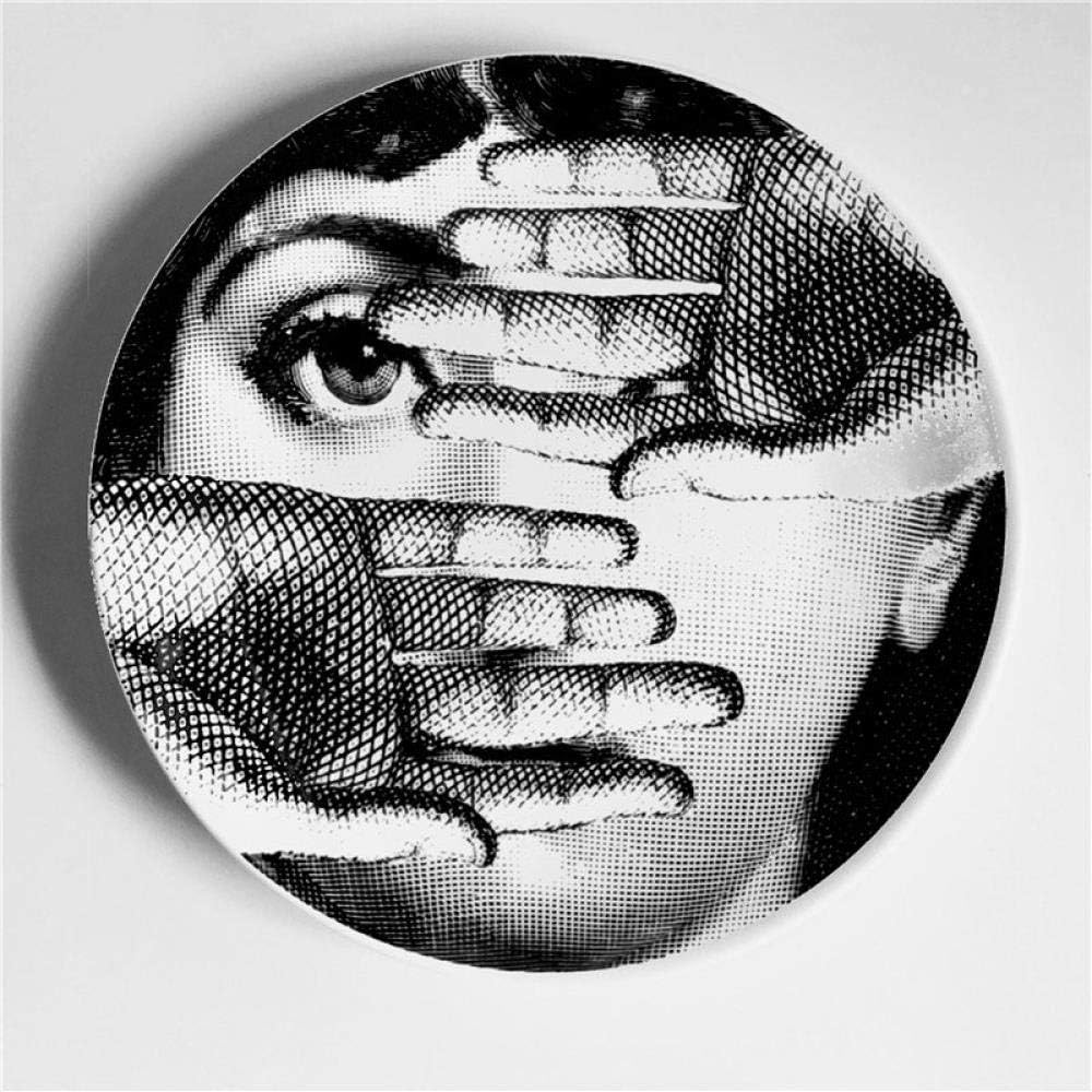 jingyia999 Wall Plate Fornasetti Decoration Fornasetti Wall Plate Table Decoration Porcelain Decorative Plates For Wall Hanging Ceramic Home Accessories 8Inch