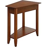 Convenience Concepts American Heritage Wedge End Table 24" - Classic Living Room Table with Storage Shelf, Side Table for Fam