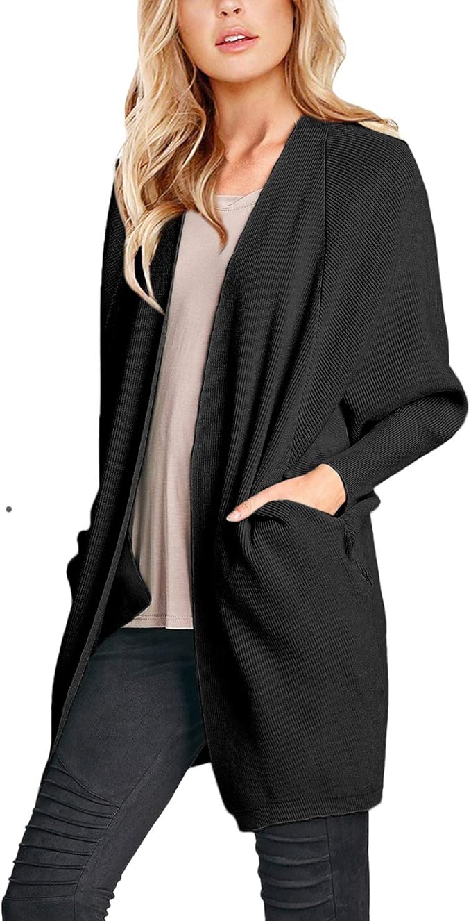SUNNYME Womens Sweater Cardigans for Women Chunky Open Front Long Cardigan Coats Sweater with 
