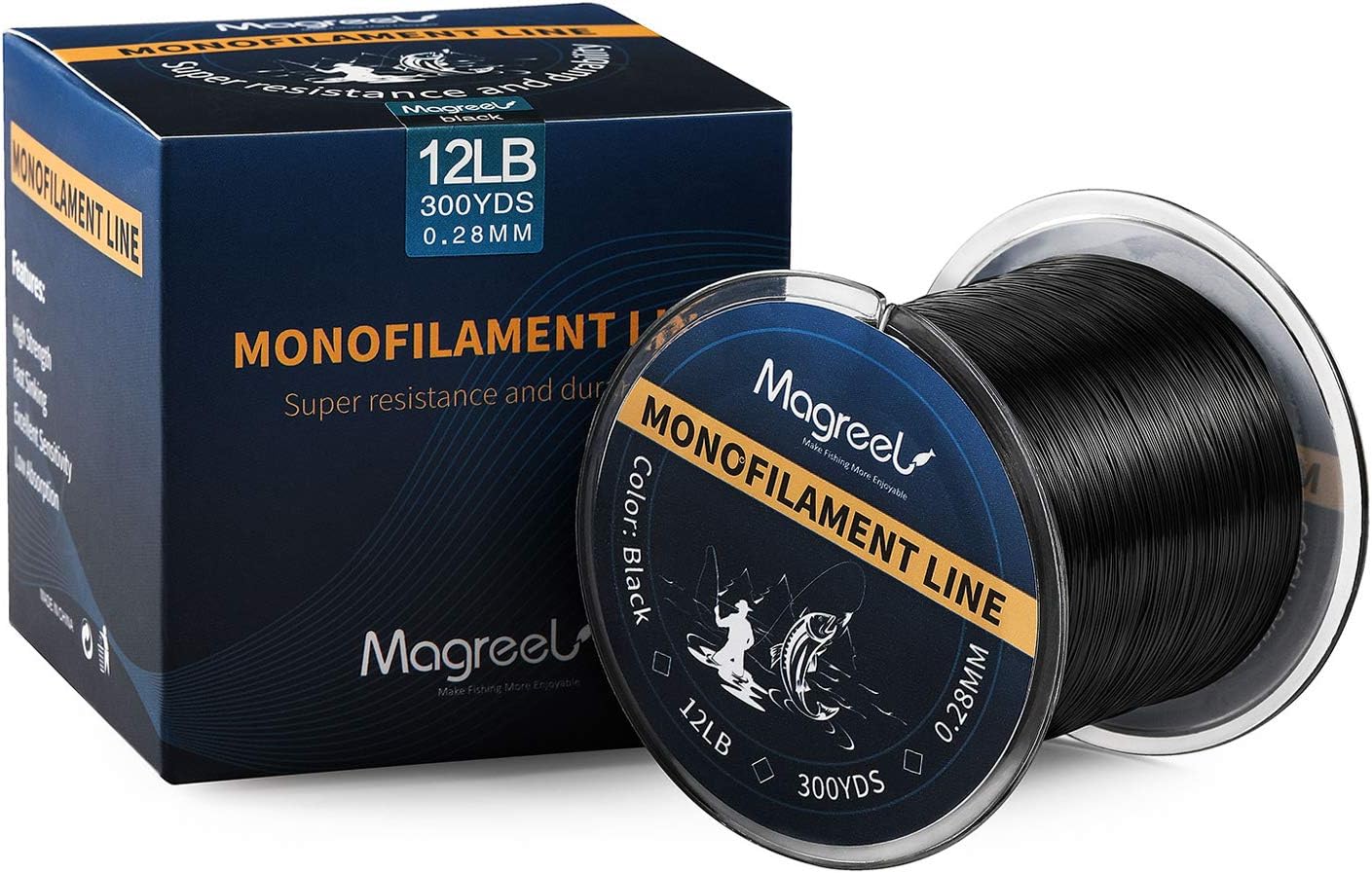 Magreel Monofilament Fishing Line Abrasion Resistant Leader Line Strong Nylon Material Fishing Line Ice Fishing Line, 6LB-30LB, 300Yds