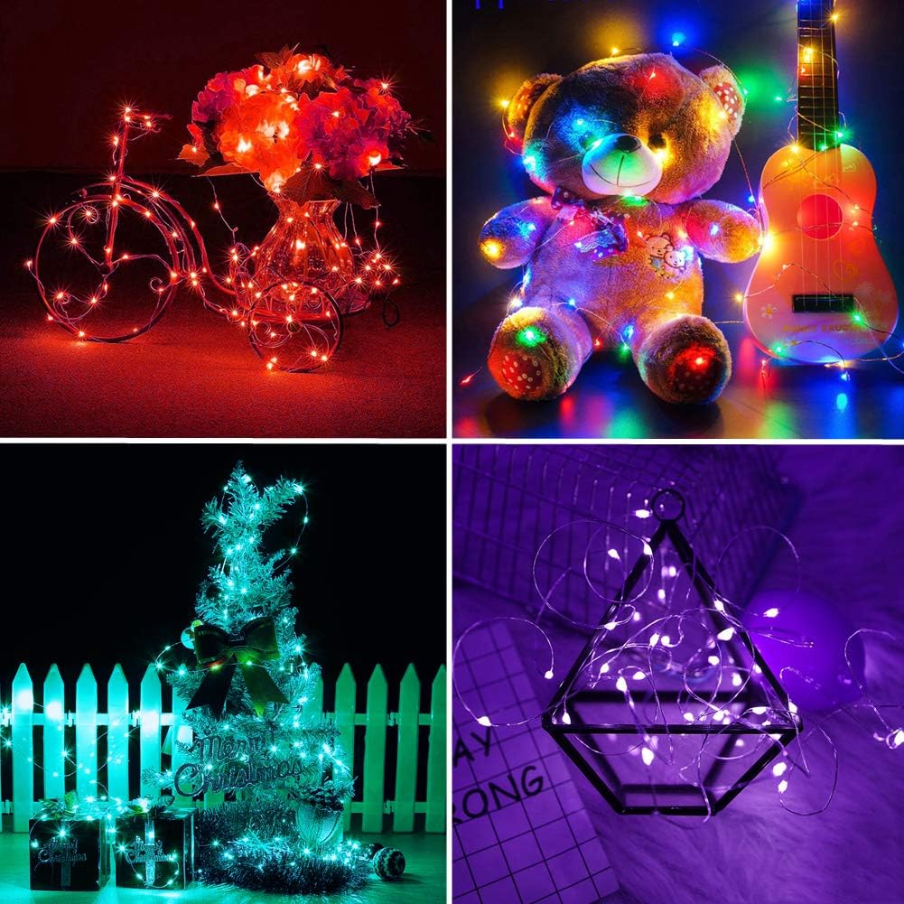 Ollny Fairy Lights Color Changing 200 LED 66 FT RGB Copper Wire multicolor Fairy Lights USB Powered with 10 Colors 64 Functions Remote&Timer String Lights for Indoor Outdoor Decoration Party Christmas: Home Improvement