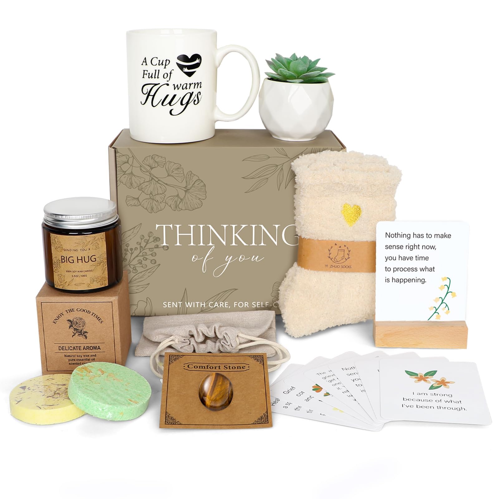 Sympathy Care Packages - Get Well Soon & Feel Better Gifts for Women, Sick Friend or After Surgery Recovery, Memorial Gift Baskets for Bff, Mom, Sister