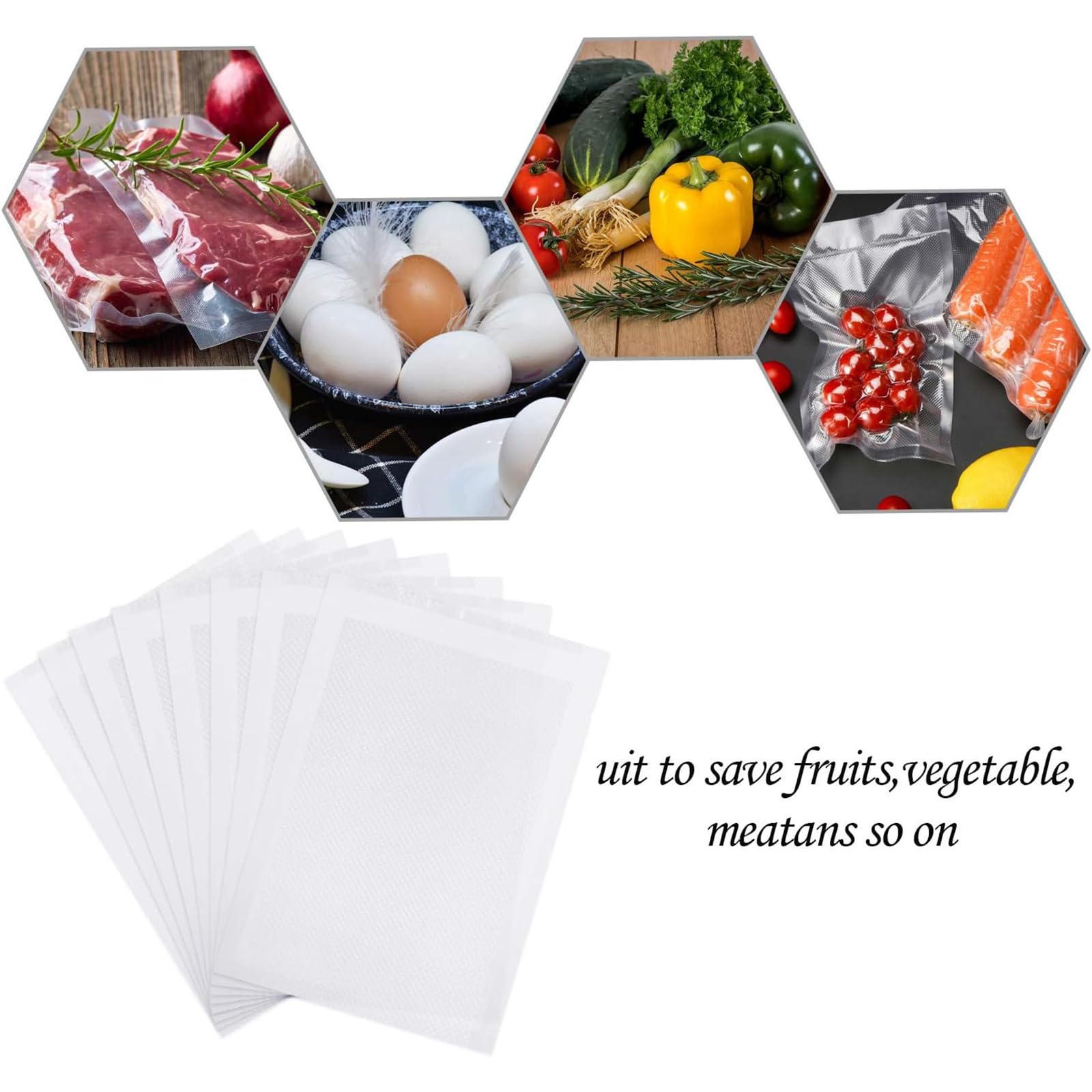 Outus 4 x 6 Inch Vacuum Heat-Seal Bags Pre-Cut Vacuum Sealer Bags for Food Preservation (240 Pieces)