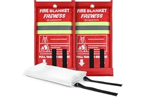 FIREWESS Emergency Fire Blanket, Fiberglass Fireproof Blanket for House Camping, Car, Office, Grill, Warehouse Emergency Surv