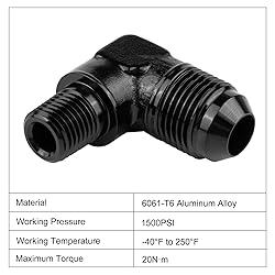 EVIL ENERGY 8AN to 1/4" NPT Male 90 Degree Fitting