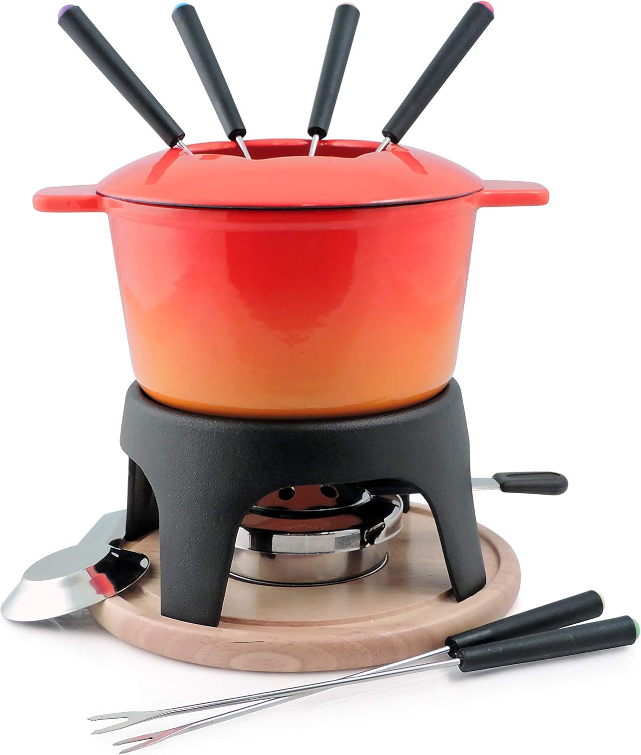 Swissmar Sierra Iron Fondue 11 Piece Set in Orange