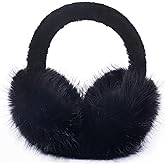 ZMUBB Winter Ear Muffs for Women Men - Foldable Fuzzy Earmuffs Faux Fur Ear Warmer, Perfect Ear Covers for Cold Days