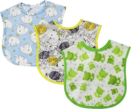 Amazon Co Jp お食事エプロン3枚セット 立体ポケット マジックテープ 名前タグ付き 防水 スタイ ベビー キッズ 保育園 ベビー マタニティ
