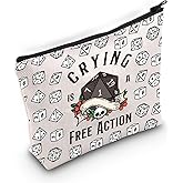 BLUPARK Novelty Gamer Gift Novelty D Dragon Dice Makeup Bag DND Accessories DND Dice Zipper Bag Dungeons Gift Dragons Lover Gift DM Cosmetic Bag DND Accessories For Players (Crying Bag)