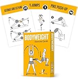 Exercise Cards BODYWEIGHT - Home Gym Workout Personal Trainer Fitness Program Tones Core Ab Legs Glutes Chest Biceps Total Upper Body Workouts Calisthenics Training Routine