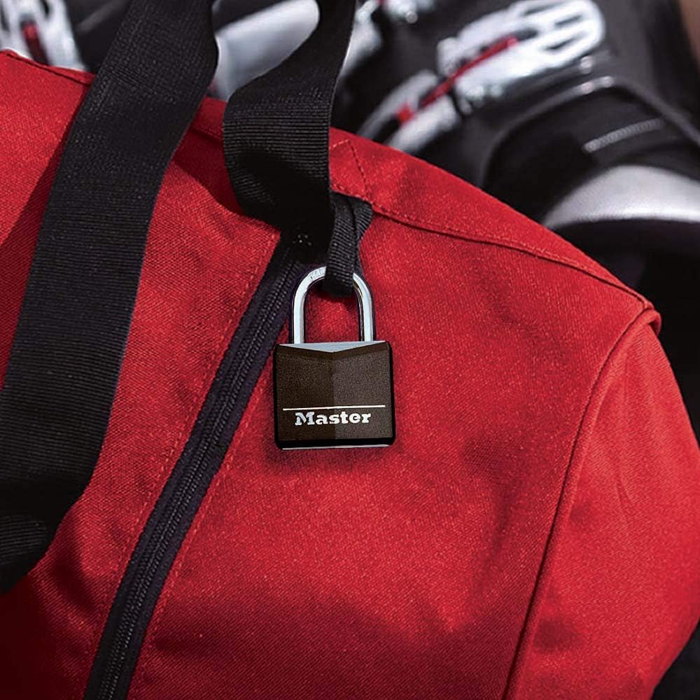 Master Lock 131Q Covered Aluminum Padlock with Key, Black, 4 Pack - - 