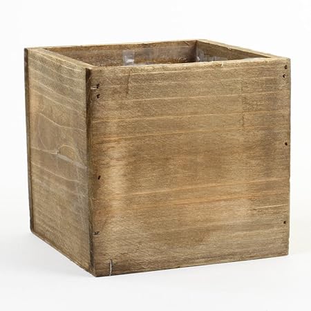 Koyal Wholesale Square Cube Shabby Chic Wood Vase Pack Of 6 6