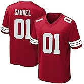 Custom Mens/Youth Football Stitched T-Shirt for Sports Fan Red & Gold No Brand/Logos Gift Great for Game Day Tailgate Wear