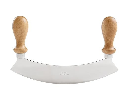 Fantes Mezzaluna Rocking Chopper, Stainless Steel Blade with Beechwood Handles, 9.5-Inch Blade, The Italian Market Original since 1906