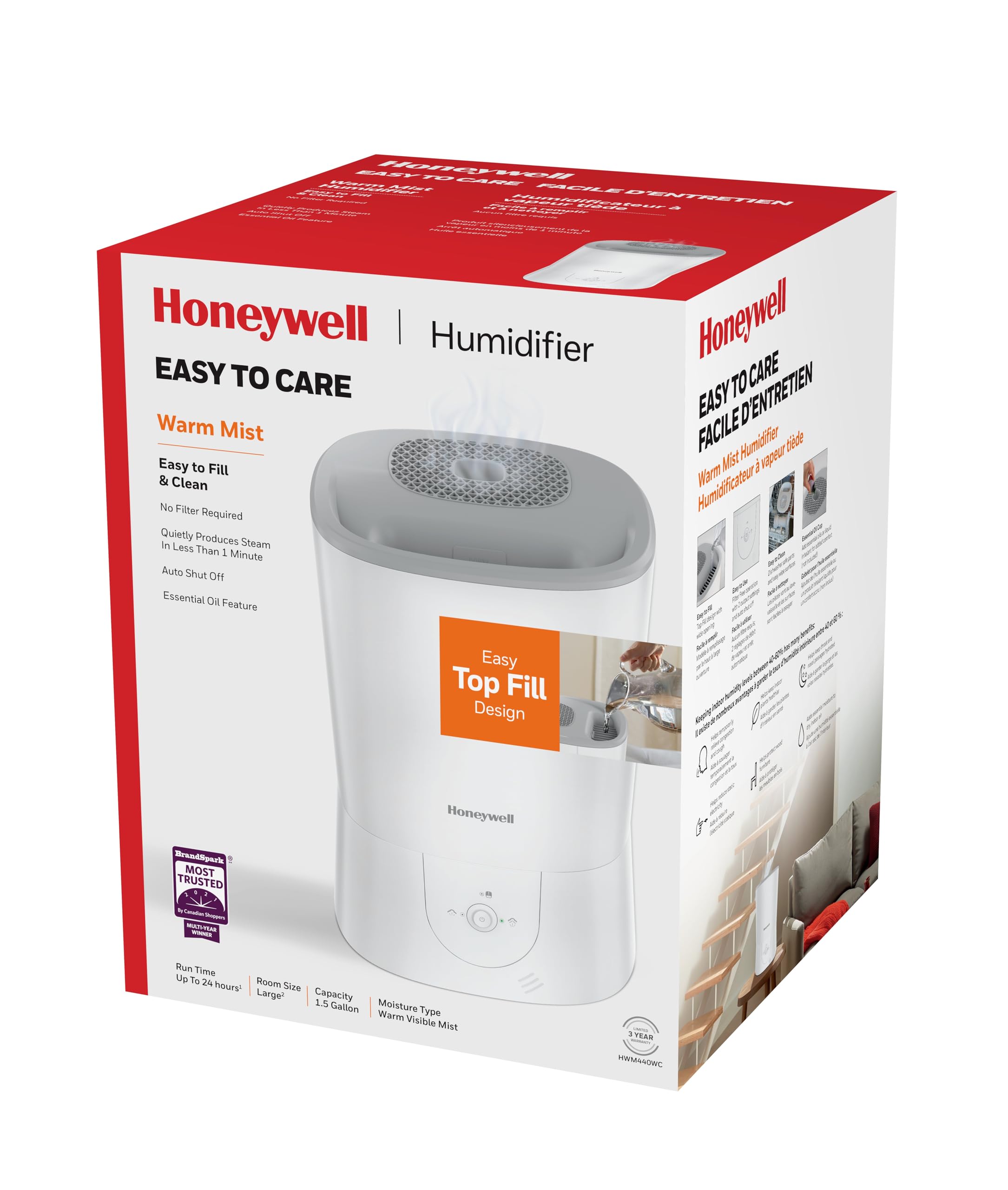 Warm Mist Humidifier - 1.5 Gallon, Top Fill