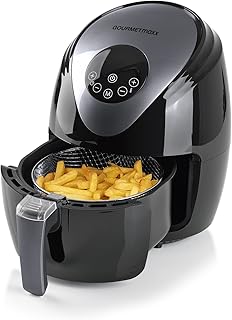 GOURMETmaxx Heißluft-Fritteuse XL mit digitalem Display 2,5 Liter | Airfryer ohne Fett und Öl für bis zu 4 Personen (Schwarz/Grau | 1500 Watt)