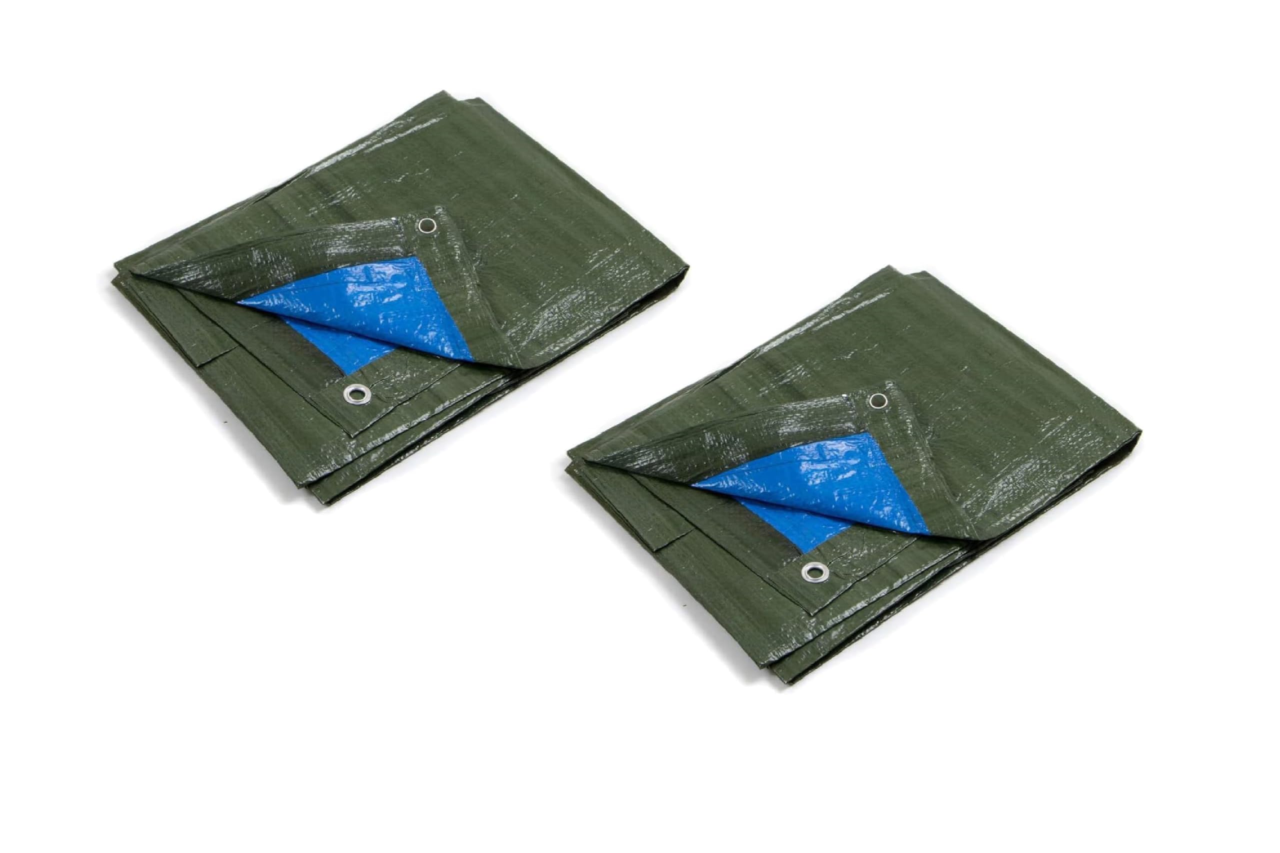 Kippen 6056 K – Pack of 2 Eyelet Tarpaulins, Two-Tone, Size 2 x 3 m, 90 g/m²