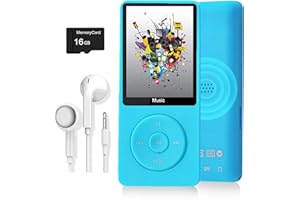 DYZERYK MP3 Player, Music Player with 16GB Micro SD Card, Build-in Speaker/Photo/Video Play/FM Radio/Voice Recorder/E-Book Reader, Supports up to 128GB