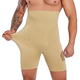 Gleefeat Mens Shapewear Tummy Control Shorts High Waist Underwear Slimming Body Shaper Belly Girdle Compression Boxer Briefs