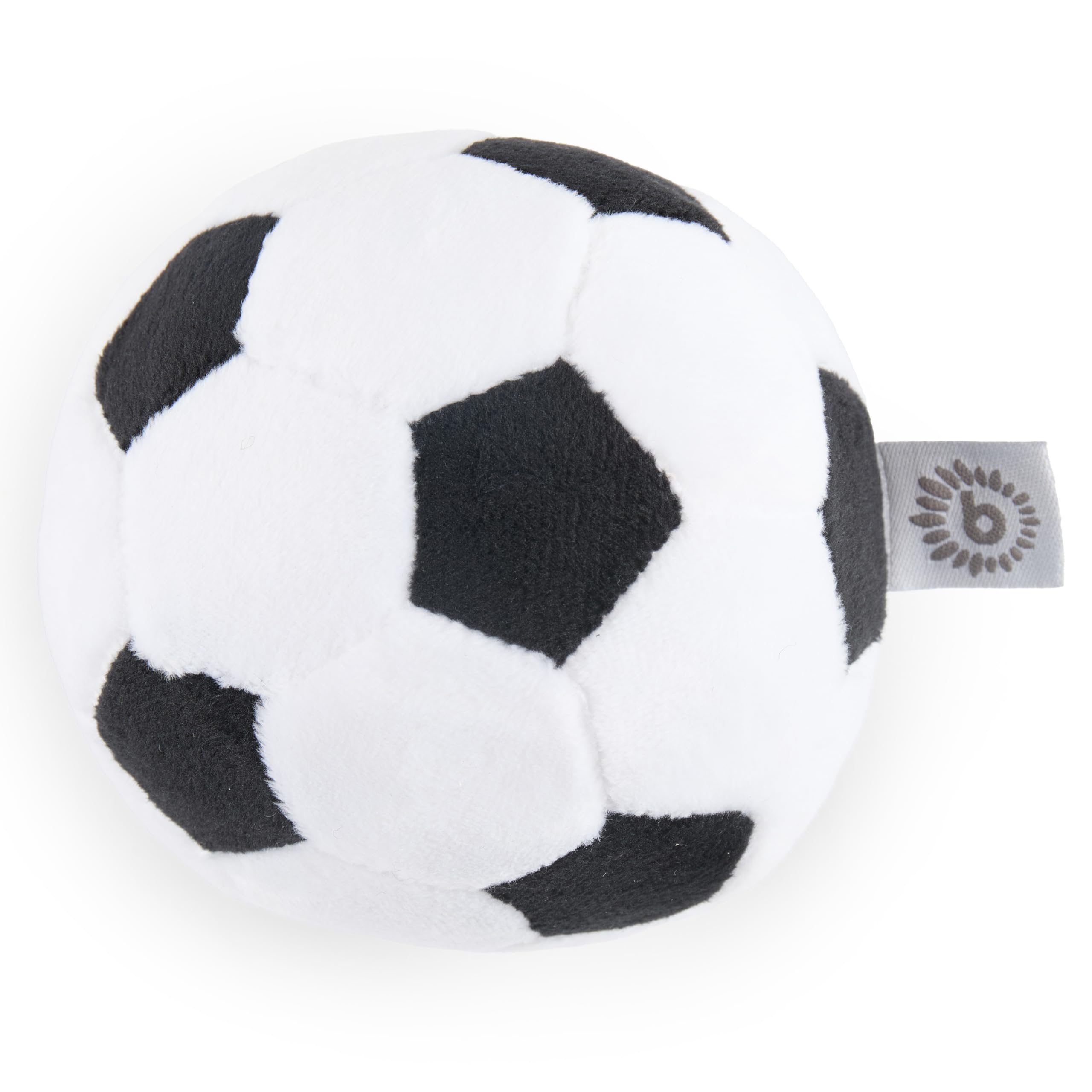 BIECO Plush Football Rattle Ball | Ø 10 cm | Soft Baby Rattle Ball Toy | Small Gripping for Babies & Toddlers