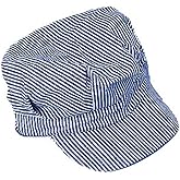 Engineer Hat - Blue and white stripes