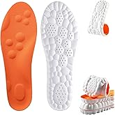 Steppers Insoles for Men and Women, Cloud Insoles with Arch Support, 4D Memory Foam Insole, Breathable and Comfortable Shoe Inserts, Trim to Fit All Shoe Types (1Pair-Orange, Men 9-10/Women 11-12)