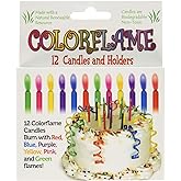 Colorflame Birthday Candles With Colored Flames - Birthday, Party, Cake Decor - 12 Candles Per Box