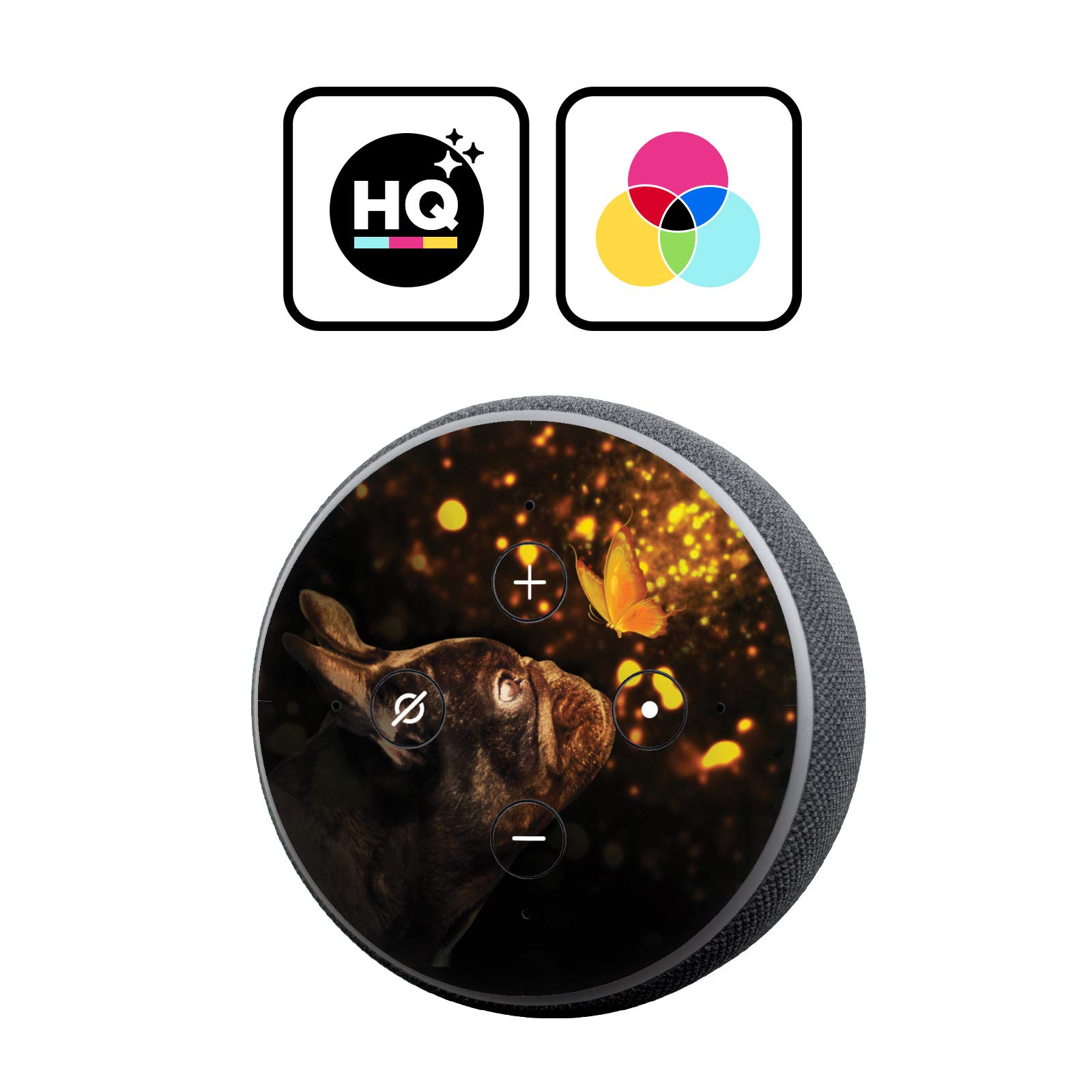 Head Case Designs Officially Licensed Klaudia Senator Butterfly French Bulldog Vinyl Sticker Skin Decal Cover Compatible with Amazon Echo Dot (3rd Gen) - Skin only Echo Dot (3rd Gen) is NOT Included