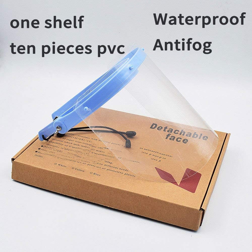 Personal Protective Equipment Anti-fog Adjustable Full Face Shield with 10 Plastic Film