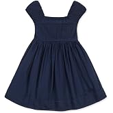 Hope &amp; Henry Girls' Sleeveless Organic Cotton Summer Dress | GOTS Certified | Organic Party Dress with Ruching