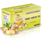 Natural Honey Ginger Crystals 20 Packets Instant Herbal Tea Bags Made With Real Pure Honey and Fresh Ginger Root Caffeine Free