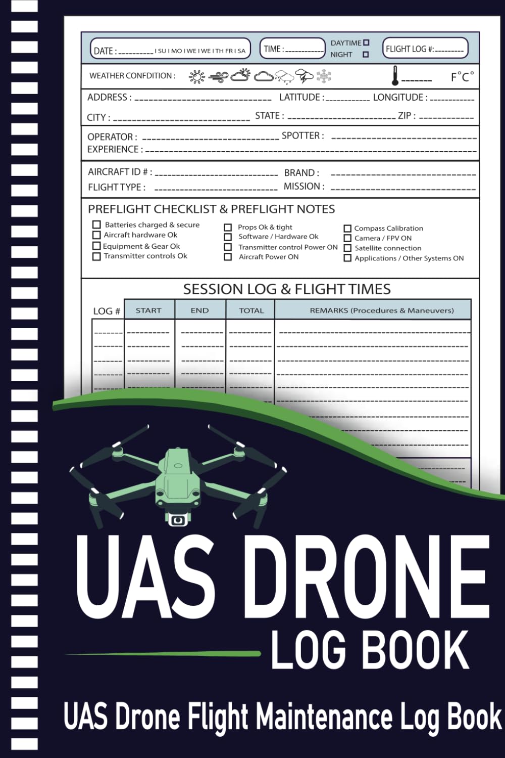 Drone Flight Record Book | Pilot Log book | Tracker