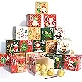 24Pcs Christmas Advent Calendar Gift Boxes, 2.76Inch Empty Advent Calendar Boxes, 1-24 Countdown DIY Fillable Advent Calendar