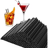 [500 Pcs] 5 Inch Black Drinking Straws - 0.24'' Diameter Disposable Plastic Straw for Coffee and Cocktail, Short Straws for Bar, Cafe, Club, Kitchen, Party, Martini, Margarita and Whiskey