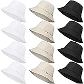 Jiuguva 12 Pack Bucket Sun Hat Bulk for Women Men Multicolor Packable Fishing Hats for Travel Summer