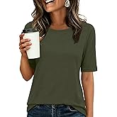 ANRABESS Womens Half Sleeve Tops Crewneck Shirts Basic Fit Tee Trendy 2026 Spring Summer Business Casual T-Shirts