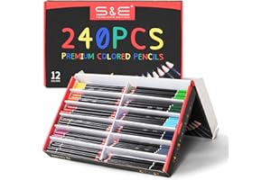 S & E TEACHER'S EDITION Colored Pencils 240Pcs, Pre-sharpened Super Soft Core Lead, Kid's Colored pencils,In Drawing Pencils, Woodcase Lead Pencils, Kids Bulk Back to School Supplies