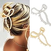 Gortin Rhinestones Hair Claw Clips Gold Bow Hair Clips Metal Claw Barrettes Fancy Hair Accessories for Women