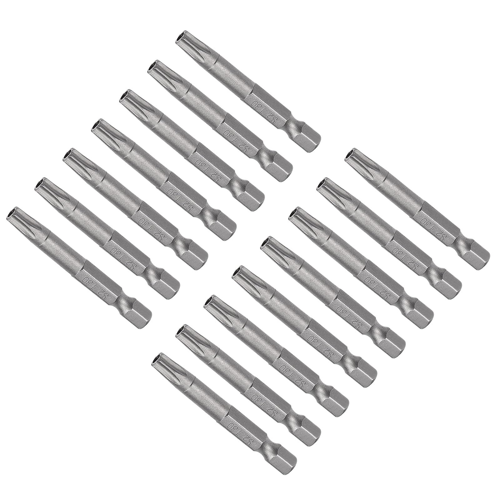 CoCud T30 Torx Head Screwdriver Bit, 2" Long 1/4 Inch Hex Shank, Magnetic Security Tamper Proof Star Drill Driver - (Applications: for Repair), 15-Pieces